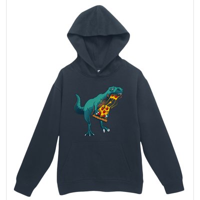 Funny Dinosaur Art For  Dinosaur Pizza Slice Lover Urban Pullover Hoodie