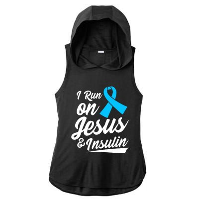 Funny Diabetes Awareness T1D T2D Diabetic Pancreas Ladies PosiCharge Tri-Blend Wicking Draft Hoodie Tank