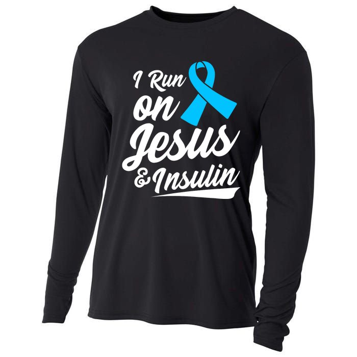 Funny Diabetes Awareness T1D T2D Diabetic Pancreas Cooling Performance Long Sleeve Crew