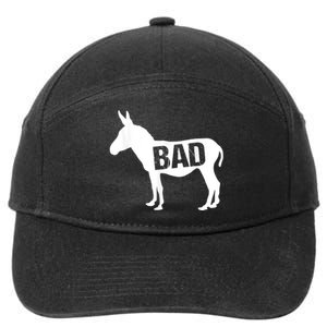 Funny Donkey Animal Lover Badass Ass Farm Mule 7-Panel Snapback Hat