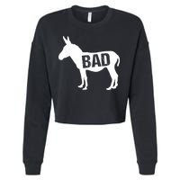Funny Donkey Animal Lover Badass Ass Farm Mule Cropped Pullover Crew