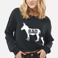 Funny Donkey Animal Lover Badass Ass Farm Mule Cropped Pullover Crew