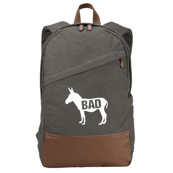 Funny Donkey Animal Lover Badass Ass Farm Mule Cotton Canvas Backpack