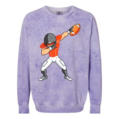 Footballer Dabbing American Football Funny Dab Gift Colorblast Crewneck Sweatshirt