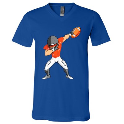 Footballer Dabbing American Football Funny Dab Gift V-Neck T-Shirt