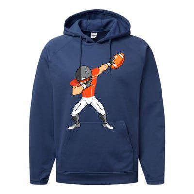 Footballer Dabbing American Football Funny Dab Gift Performance Fleece Hoodie