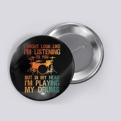 Funny Drummer Art For Drum Player Percussion Lover Button