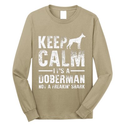 Funny Doberman Art Women Doberman Pinscher Dog Walker Long Sleeve Shirt