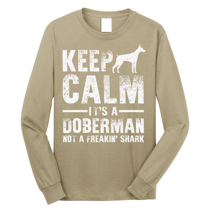 Funny Doberman Art Women Doberman Pinscher Dog Walker Long Sleeve Shirt