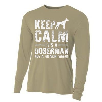 Funny Doberman Art Women Doberman Pinscher Dog Walker Cooling Performance Long Sleeve Crew