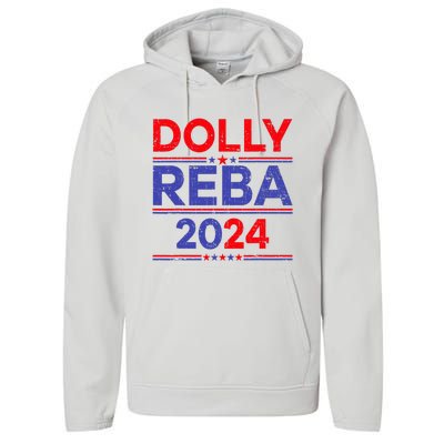 Funny Dolly And Reba 2024 Design Performance Fleece Hoodie