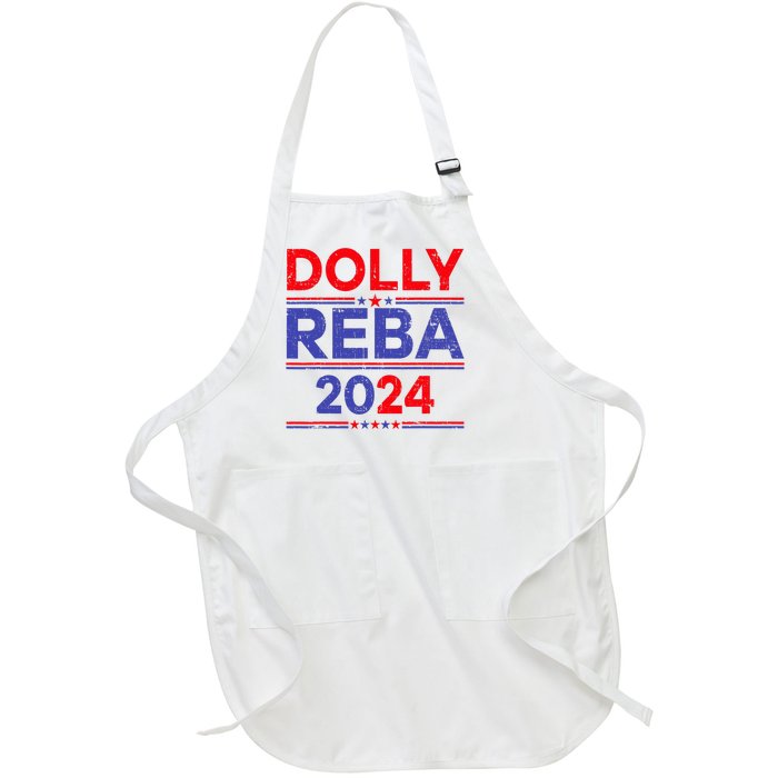 Funny Dolly And Reba 2024 Design Full-Length Apron With Pockets