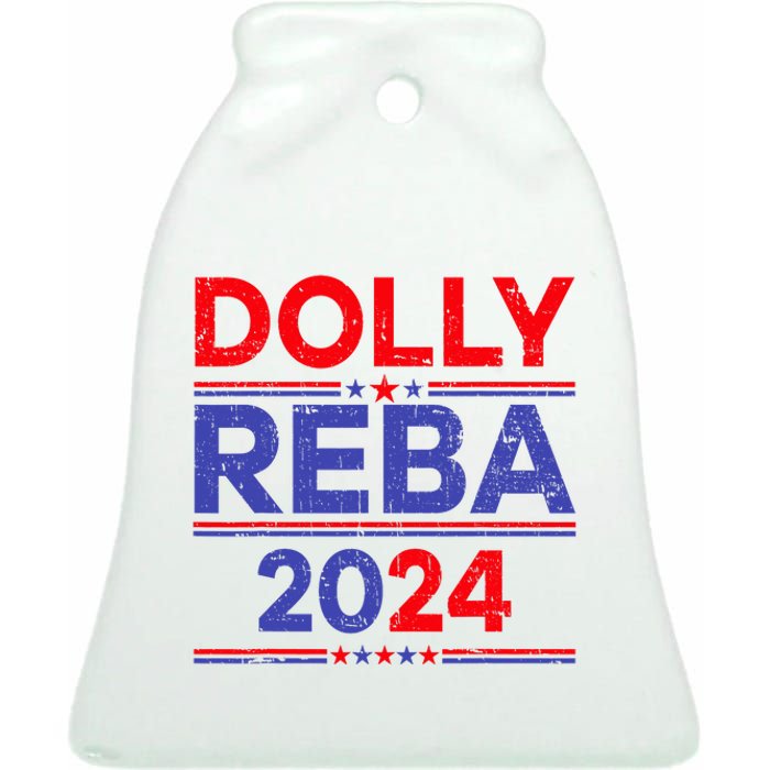 Funny Dolly And Reba 2024 Design Ceramic Bell Ornament