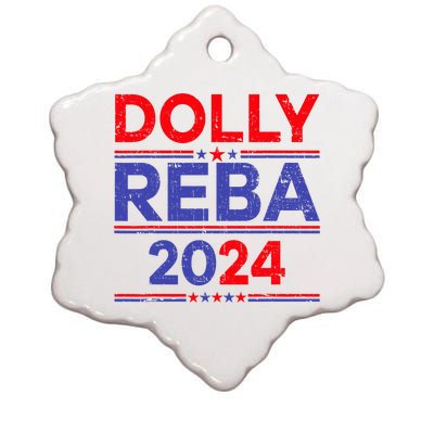 Funny Dolly And Reba 2024 Design Ceramic Star Ornament