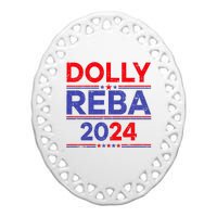 Funny Dolly And Reba 2024 Design Ceramic Oval Ornament