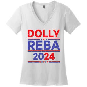 Funny Dolly And Reba 2024 Design Women's V-Neck T-Shirt