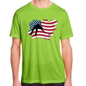 Father's Day American Flag Snooker Billiards Lover Retro Gift For Dad Adult ChromaSoft Performance T-Shirt