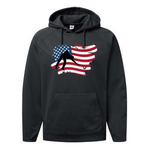 Father's Day American Flag Snooker Billiards Lover Retro Gift For Dad Performance Fleece Hoodie