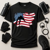Father's Day American Flag Snooker Billiards Lover Retro Gift For Dad Cooling Performance Crew T-Shirt