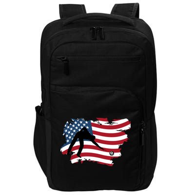 Father's Day American Flag Snooker Billiards Lover Retro Gift For Dad Impact Tech Backpack