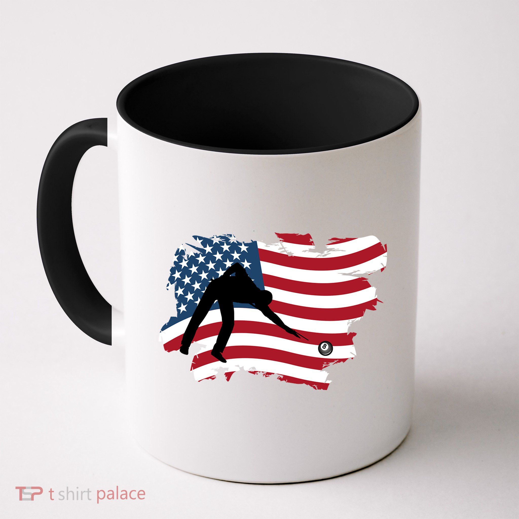 Father's Day American Flag Snooker Billiards Lover Retro Gift For Dad Mug