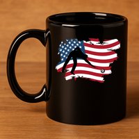 Father's Day American Flag Snooker Billiards Lover Retro Gift For Dad 11oz C Handle Ceramic Mug