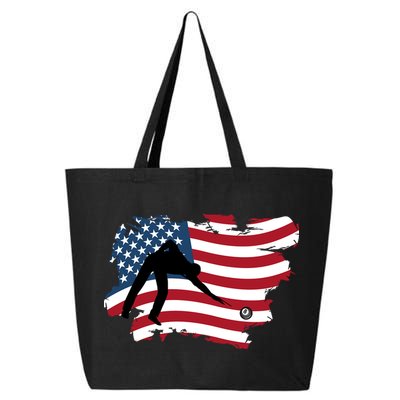 Father's Day American Flag Snooker Billiards Lover Retro Gift For Dad 25L Jumbo Tote