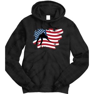 Father's Day American Flag Snooker Billiards Lover Retro Gift For Dad Tie Dye Hoodie