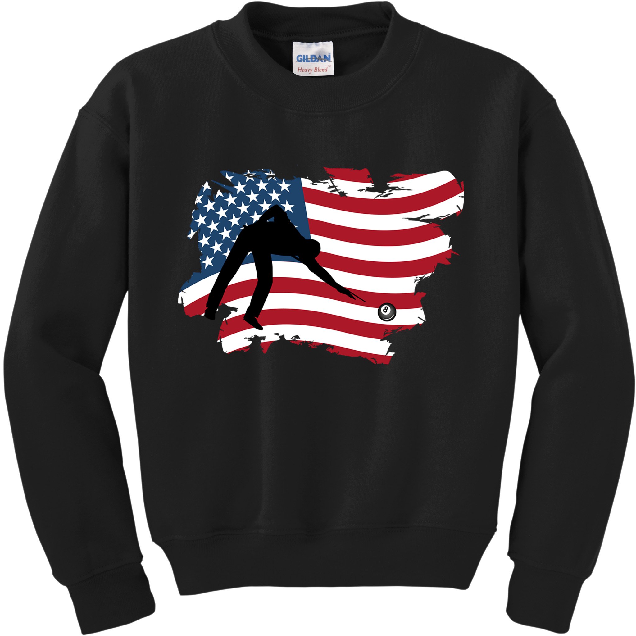 Father's Day American Flag Snooker Billiards Lover Retro Gift For Dad Kids Sweatshirt
