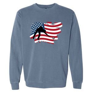 Father's Day American Flag Snooker Billiards Lover Retro Gift For Dad Garment-Dyed Sweatshirt