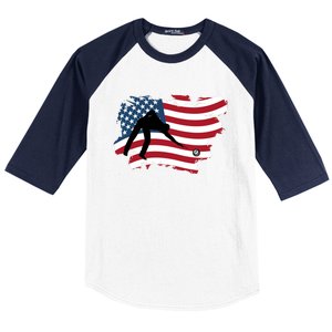 Father's Day American Flag Snooker Billiards Lover Retro Gift For Dad Baseball Sleeve Shirt