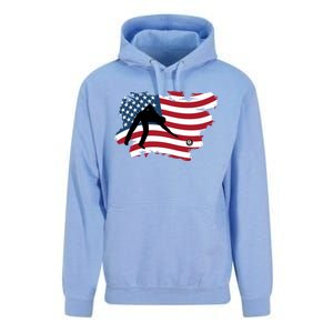 Father's Day American Flag Snooker Billiards Lover Retro Gift For Dad Unisex Surf Hoodie