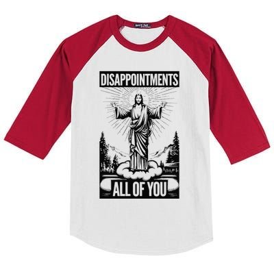 Funny Disappointments All Of You Jesus Christian Religion Kids Colorblock Raglan Jersey