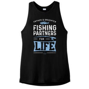 Fisherman Dad And Daughter Fishing Partners For Life Ladies PosiCharge Tri-Blend Wicking Tank