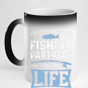 Fisherman Dad And Daughter Fishing Partners For Life 11oz Black Color Changing Mug