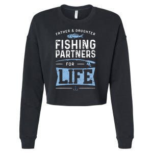 Fisherman Dad And Daughter Fishing Partners For Life Cropped Pullover Crew