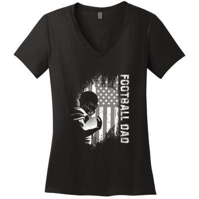Football Dad American Football Women's V-Neck T-Shirt
