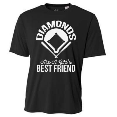 Funny Diamonds Are A Girl's Best Friend Softball Cooling Performance Crew T-Shirt