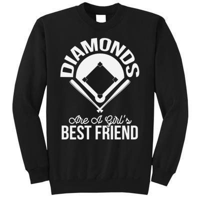 Funny Diamonds Are A Girl's Best Friend Softball Sweatshirt