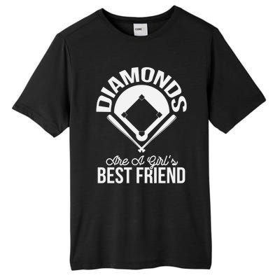 Funny Diamonds Are A Girl's Best Friend Softball Tall Fusion ChromaSoft Performance T-Shirt