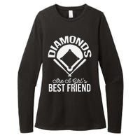 Funny Diamonds Are A Girl's Best Friend Softball Womens CVC Long Sleeve Shirt