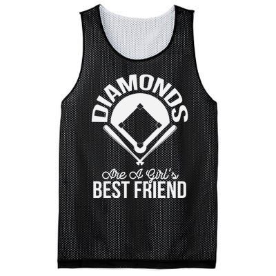 Funny Diamonds Are A Girl's Best Friend Softball Mesh Reversible Basketball Jersey Tank