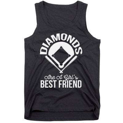 Funny Diamonds Are A Girl's Best Friend Softball Tank Top