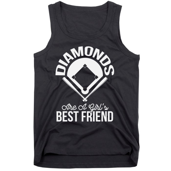 Funny Diamonds Are A Girl's Best Friend Softball Tank Top