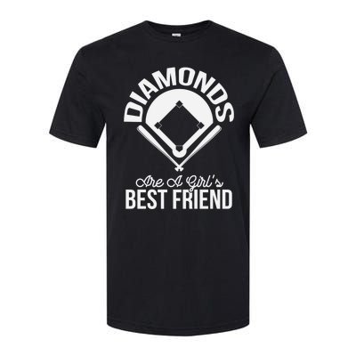 Funny Diamonds Are A Girl's Best Friend Softball Softstyle CVC T-Shirt