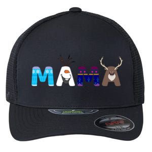 Frozen Dad And Mom Birthday Mama Family Party Snowman Flexfit Unipanel Trucker Cap