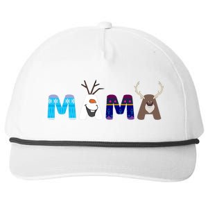 Frozen Dad And Mom Birthday Mama Family Party Snowman Snapback Five-Panel Rope Hat