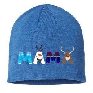 Frozen Dad And Mom Birthday Mama Family Party Snowman Sustainable Beanie