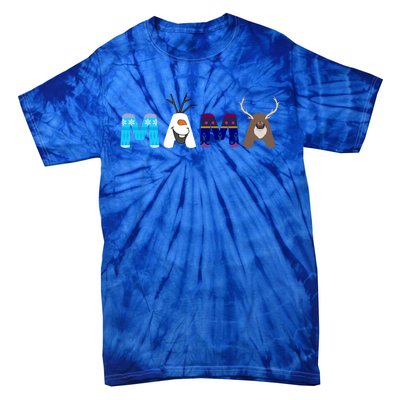 Frozen Dad And Mom Birthday Mama Family Party Snowman Tie-Dye T-Shirt