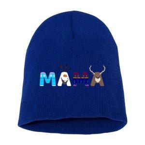 Frozen Dad And Mom Birthday Mama Family Party Snowman Short Acrylic Beanie